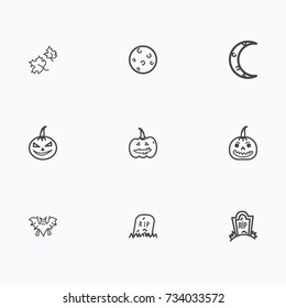 Set of halloween icons vector