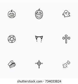Set of halloween icons vector