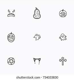 Set of halloween icons vector