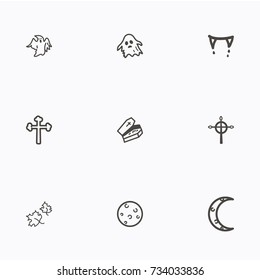 Set of halloween icons vector