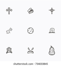 Set of halloween icons vector