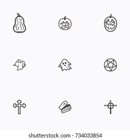 Set of halloween icons vector