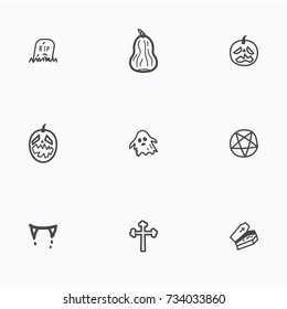 Set of halloween icons vector