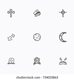 Set of halloween icons vector