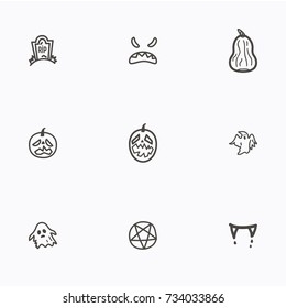 Set of halloween icons vector