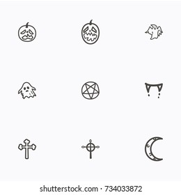 Set of halloween icons vector