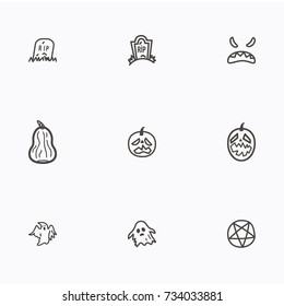 Set of halloween icons vector