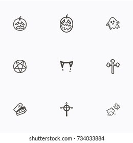 Set of halloween icons vector