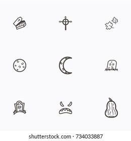 Set of halloween icons vector