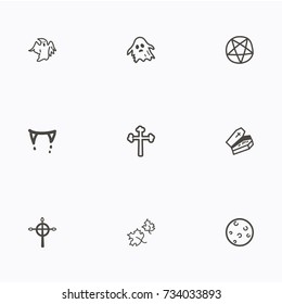 Set of halloween icons vector