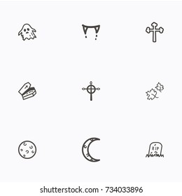 Set of halloween icons vector