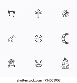 Set of halloween icons vector