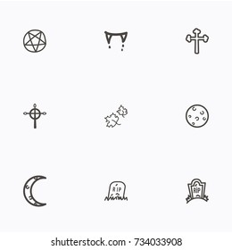 Set of halloween icons vector