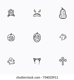 Set of halloween icons vector