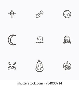 Set of halloween icons vector