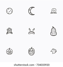 Set of halloween icons vector
