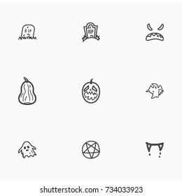 Set of halloween icons vector