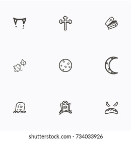 Set of halloween icons vector