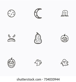 Set of halloween icons vector