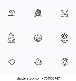 Set of halloween icons vector