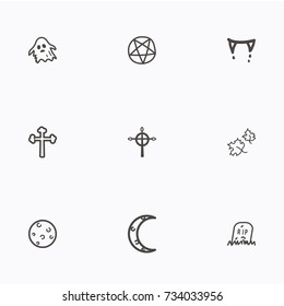 Set of halloween icons vector