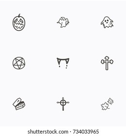 Set of halloween icons vector