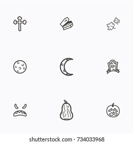 Set of halloween icons vector