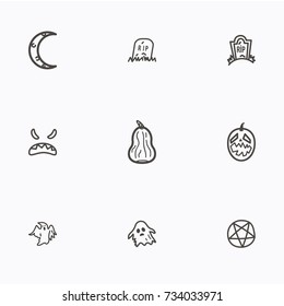Set of halloween icons vector