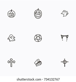 Set of halloween icons vector