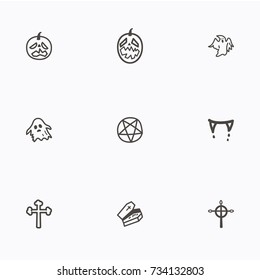 Set of halloween icons vector