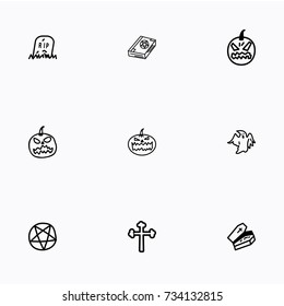 Set of halloween icons vector