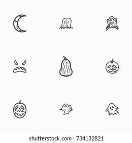 Set of halloween icons vector
