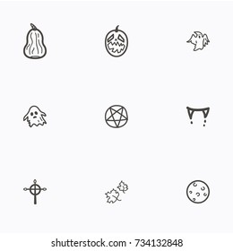 Set of halloween icons vector