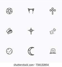 Set of halloween icons vector