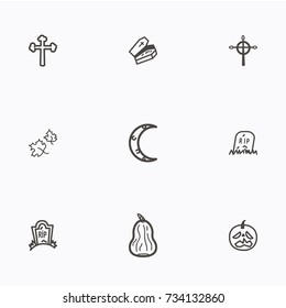 Set of halloween icons vector