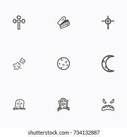 Set of halloween icons vector
