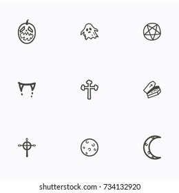 Set of halloween icons vector