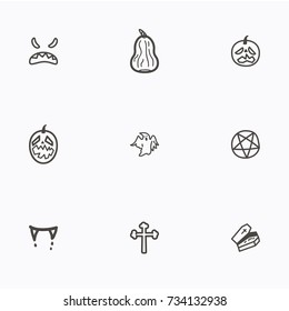 Set of halloween icons vector