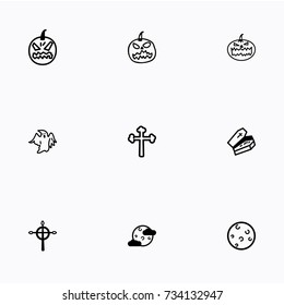 Set of halloween icons vector