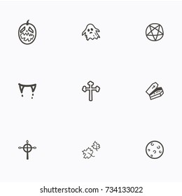 Set of halloween icons vector