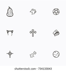 Set of halloween icons vector