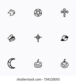 Set of halloween icons vector