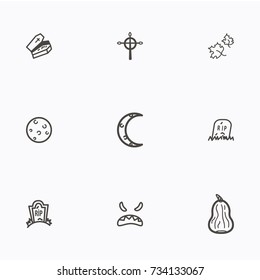 Set of halloween icons vector