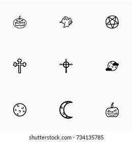 Set of halloween icons vector