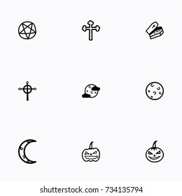 Set of halloween icons vector