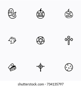 Set of halloween icons vector
