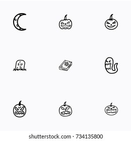 Set of halloween icons vector