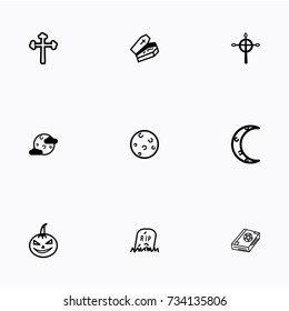 Set of halloween icons vector