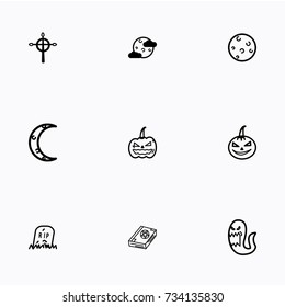 Set of halloween icons vector