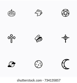 Set of halloween icons vector